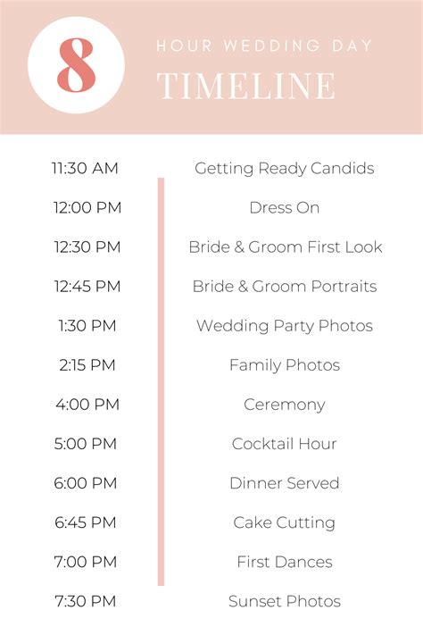 Wedding Timeline Template with Setup and Teardown