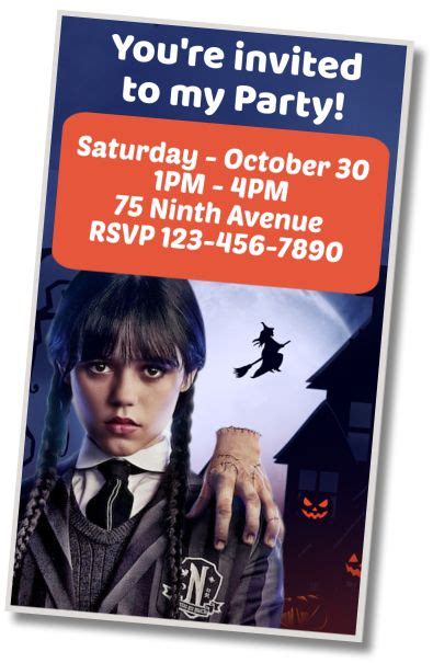 Wednesday Addams Halloween Invitations