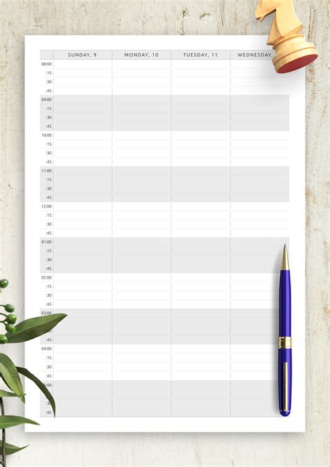 Image of a weekly appointment calendar