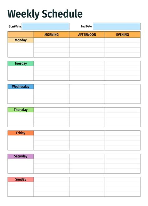 Weekly Planner Templates