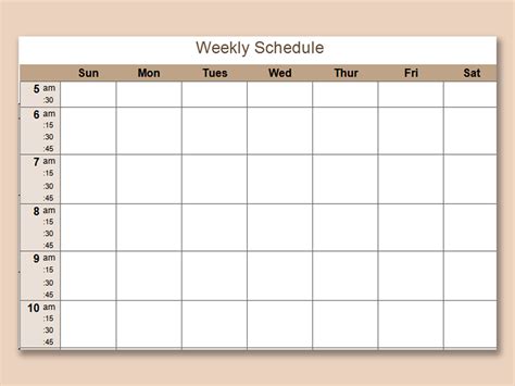 Weekly Schedule in Excel