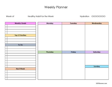 Weekly Word Planner Template Example