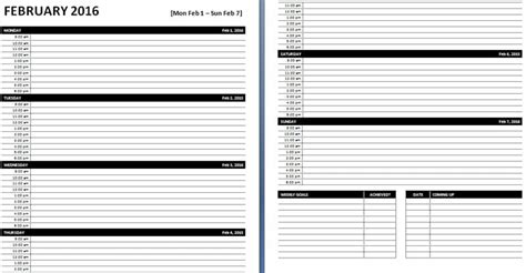 Weekly Word Planner Template Layout