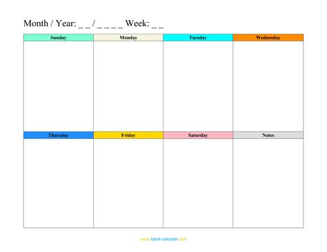 Weekly Word Planner Template Sample