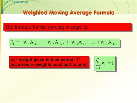 Weighted Moving Average Benefits