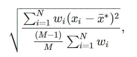 Weighted Standard Deviation Function in VBA