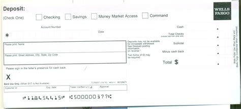 Wells Fargo Deposit Slip Printable