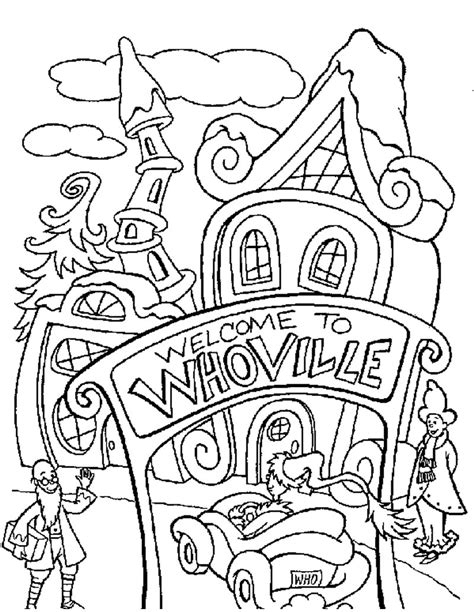 Whoville Snow Scene Coloring Pages