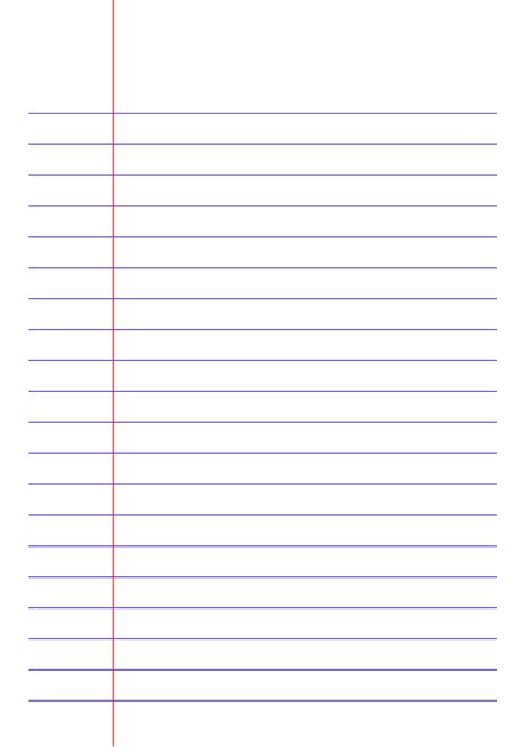 Wide-Ruled Lined Paper Template