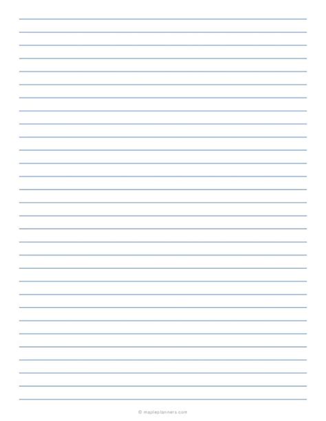 A wide-ruled lined paper template