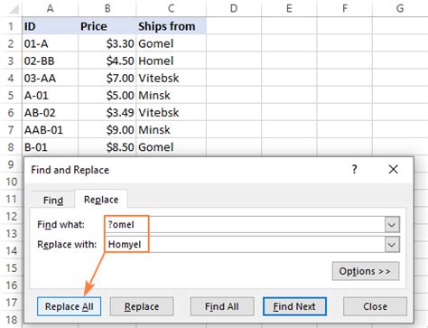 Wildcard Replace in Excel