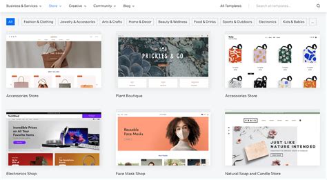 Wix Template Examples Ecommerce