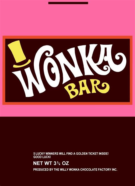 Wonka Bar Wrapper Template Image