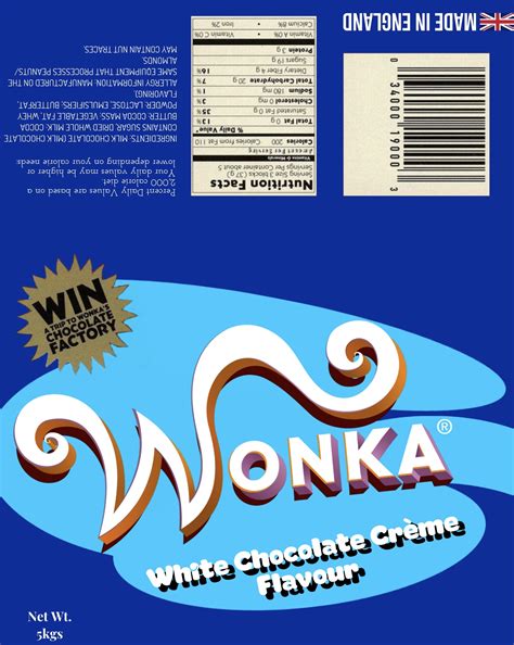 Wonka Bar Wrapper Template Custom Image