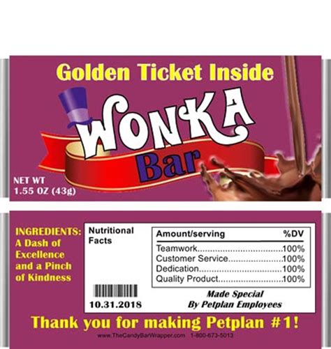 Wonka Bar Wrapper Template Format Image