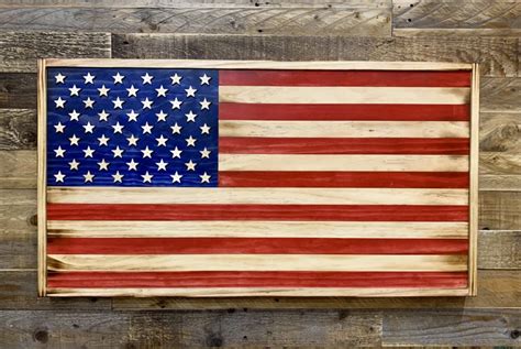 Wooden American Flag