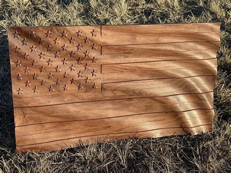 A beautifully crafted wooden waving flag template