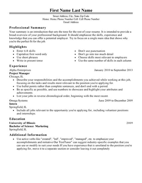 Word 2003 Resume Template Classic