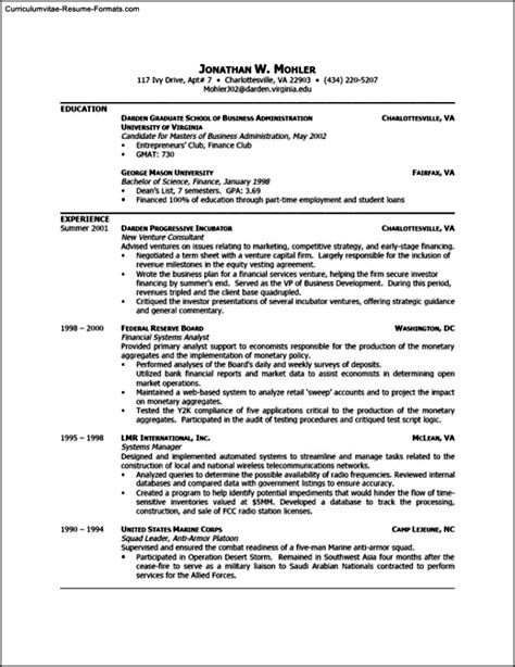 Word 2003 Resume Template Example