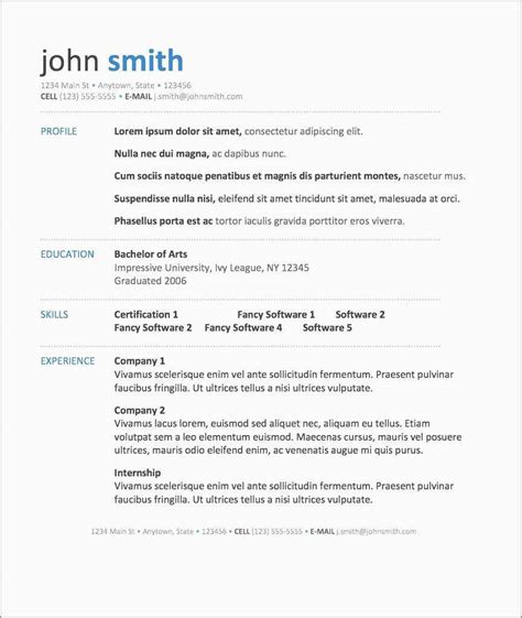 Word 2003 Resume Template Modern