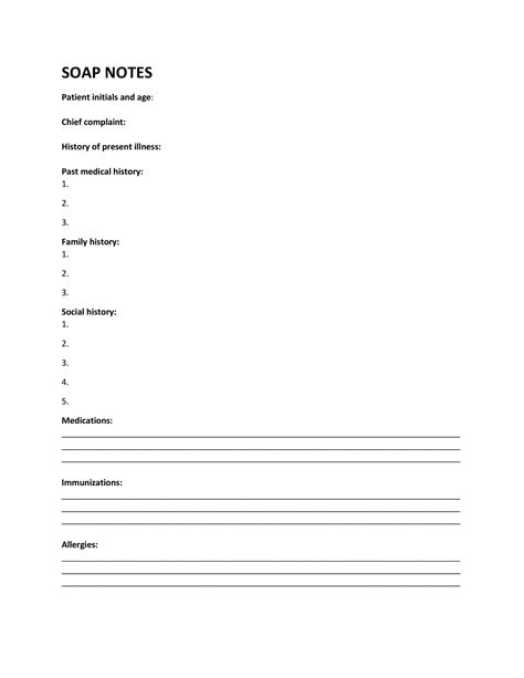 Word SOAP note template example