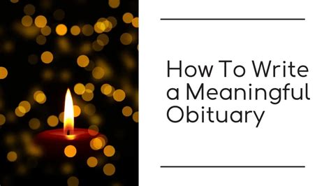 Writing a Meaningful Oituary