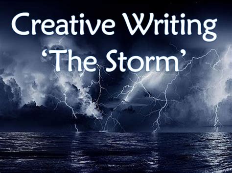 A writer sitting at a desk, surrounded by papers and pens, with a storm raging outside