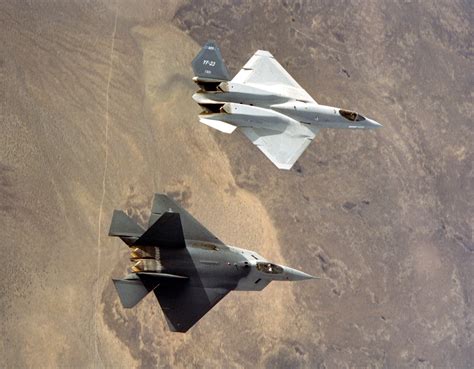 YF-23 and YF-22 side by side