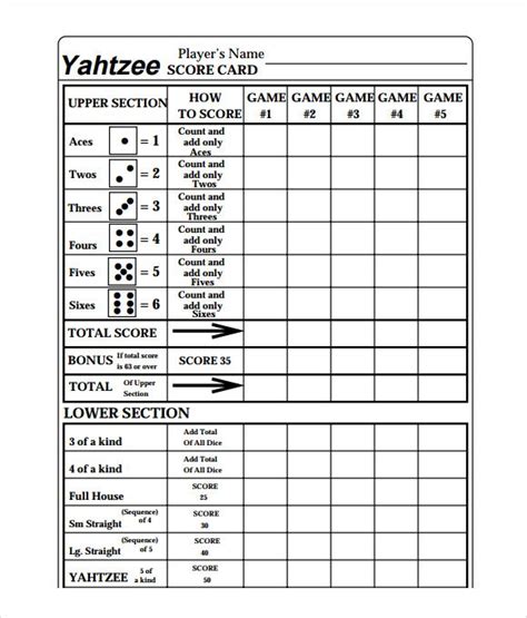 Yahtzee Game Example 8