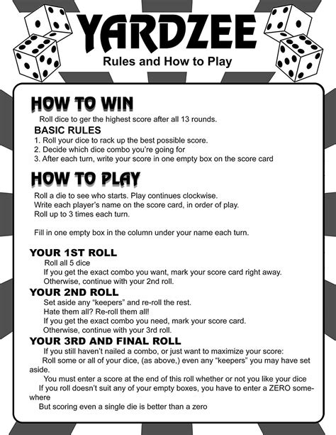 Yahtzee Rules Summary