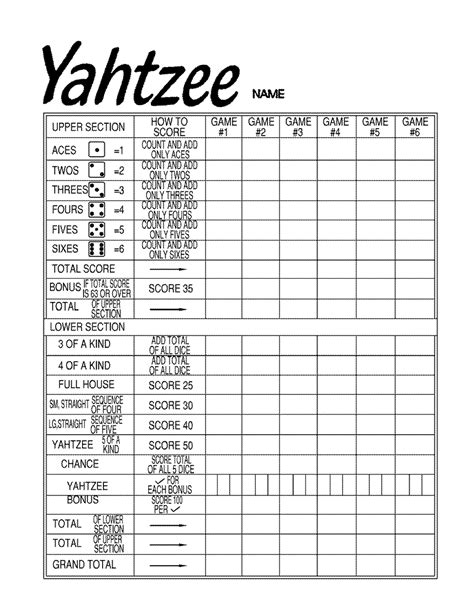 Yahtzee Scoring System 2