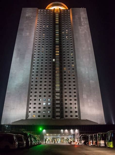 Exterior view of the Yanggakdo International Hotel