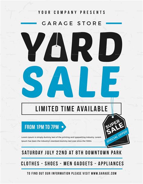 Yard Sale Flyer Wording Ideas