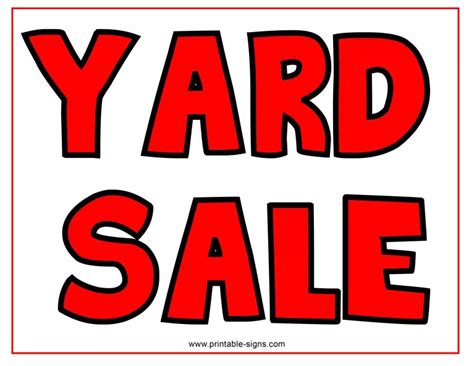 Yard Sale Sign Template 1