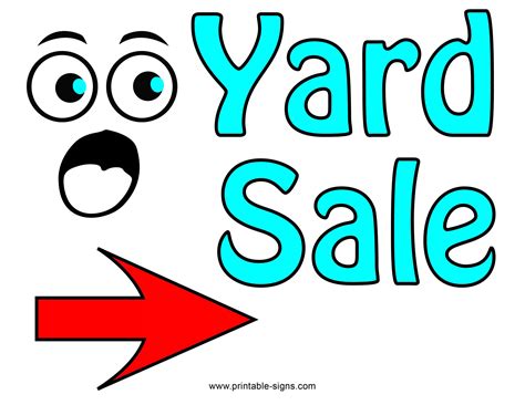 Yard Sale Sign Template with key elements