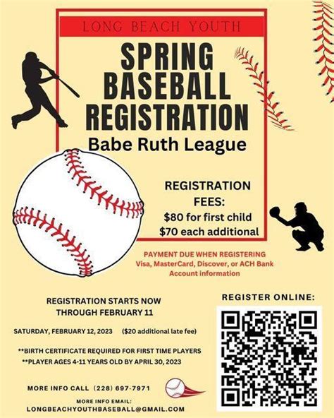 Youth Baseball Registration Communication