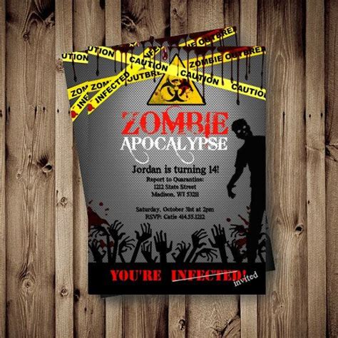 Zombie apocalypse invitation template