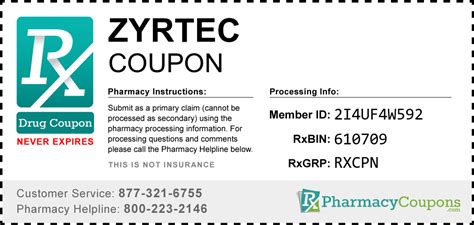 Zyrtec Pharmacy Coupons