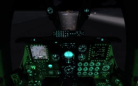 A-10 Warthog cockpit at night