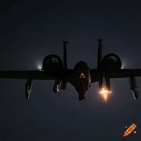 A-10 Warthogs in formation at night