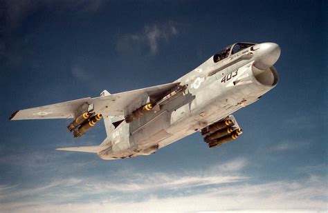 A-7 Corsair on the flight deck of an aircraft carrier