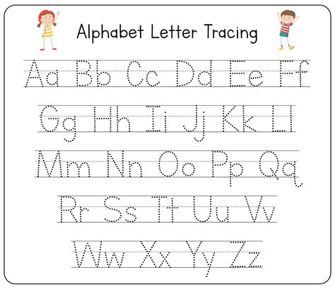 ABC Tracing Printables for Kindergarteners