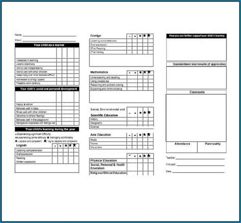 Abeka report card template download