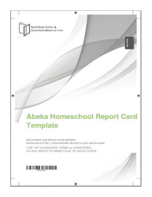 Abeka report card template sample