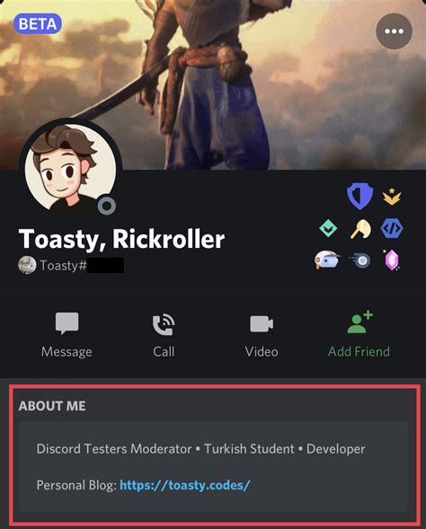 About Me Discord Template