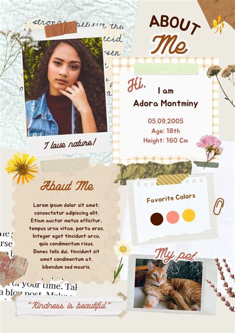 About Me Poster Template Graphics