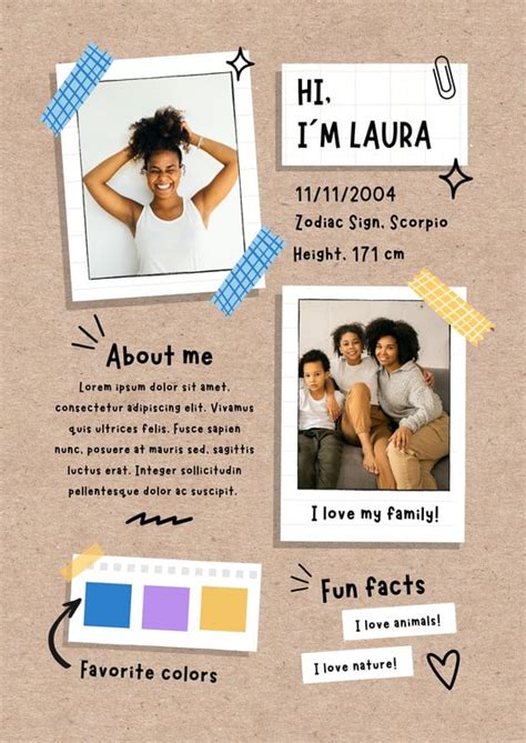 About Me Poster Template Typography