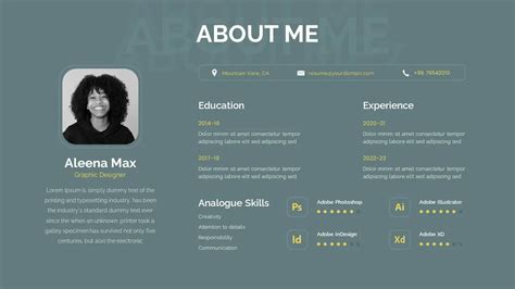 About Me Slide Template 6