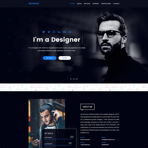 Portfolio About Me Template Design