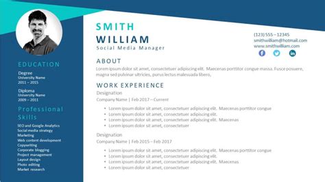 Professional About Me Template Design